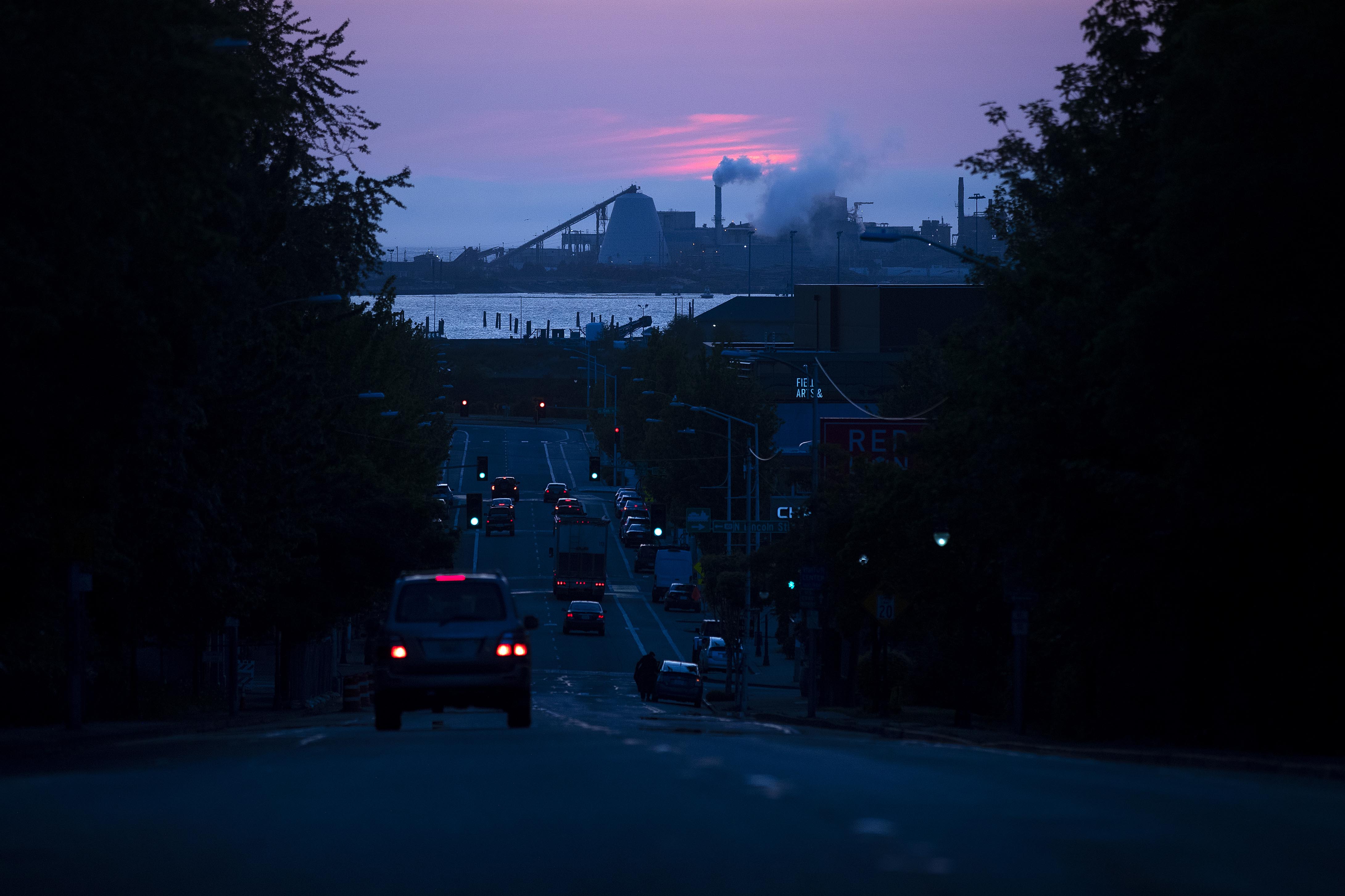 The sun sets on Port Angeles on Wednesday, May 24, 2023. KUOW Photo/Megan Farmer.