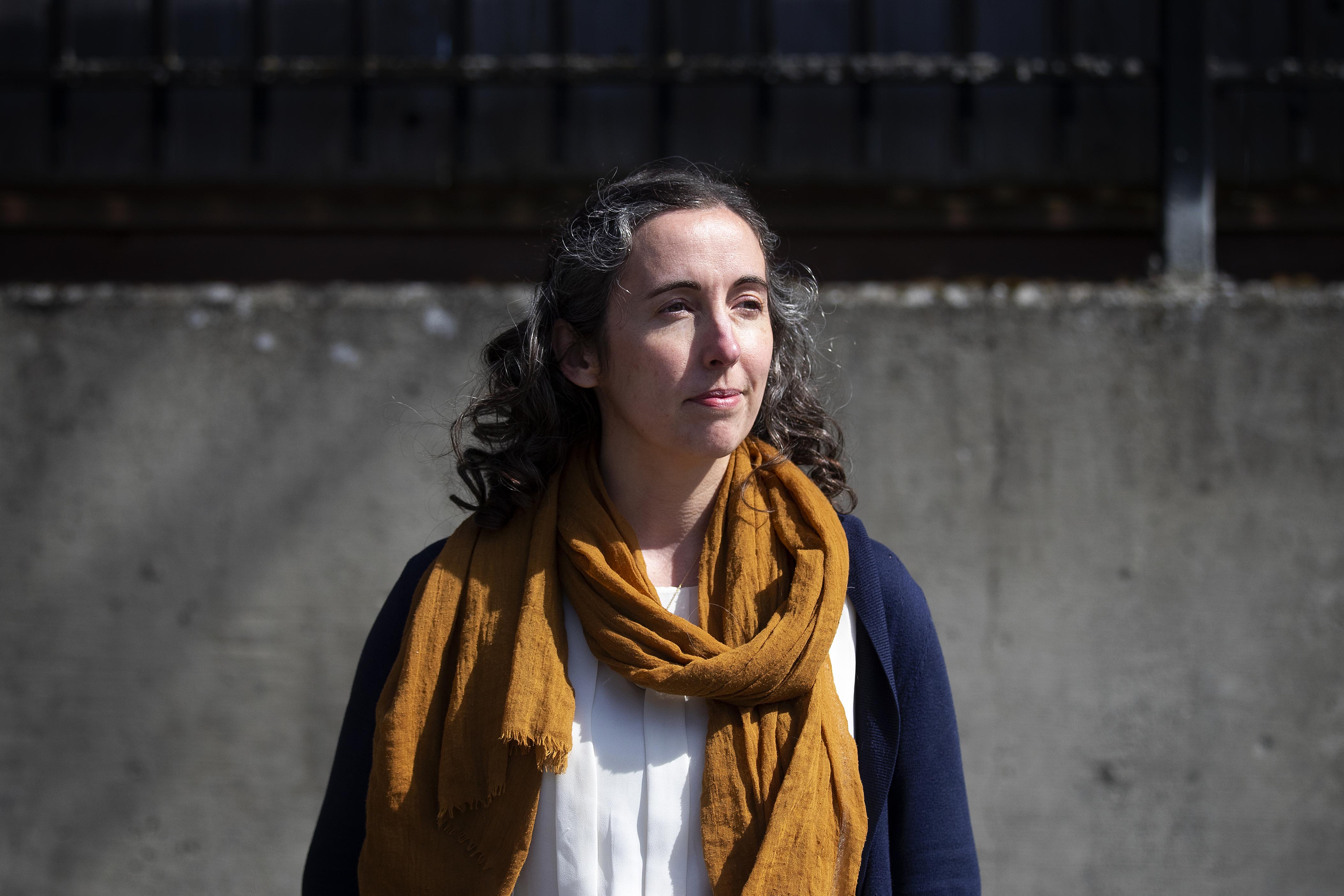 Dr. Allison Berry, Clallam and Jefferson Counties public health officer, stands for a portrait outside of the Clallam County Health and Human Services offices on Tuesday, April 25, 2023, in Port Angeles. KUOW Photo/Megan Farmer.